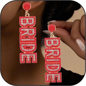 Letter Red Non Piercing Rhinestone Star Clip on Earring Cartilage Jewelry Gift
